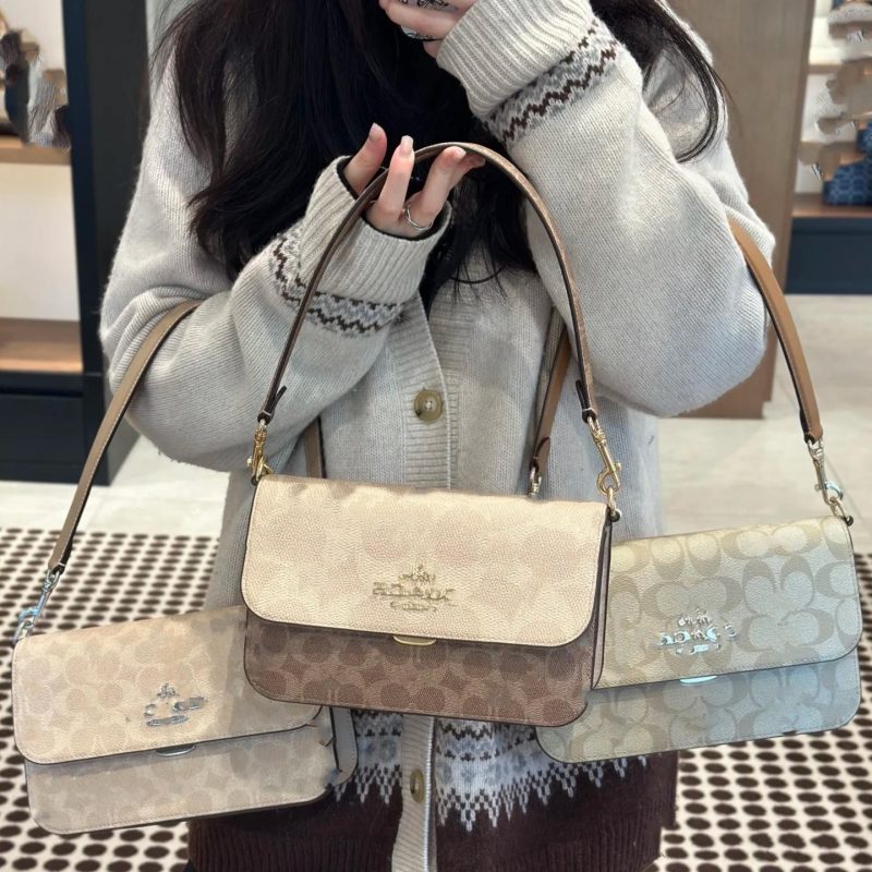 Pure Original Kaojia Women's Shoulder Bag New Fashion Retro Old Flower Small Square Bag Wide Shoulder Strap