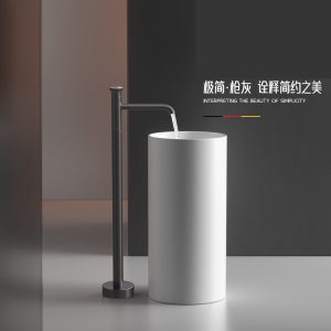 Luxury Vertical Brass Bathtub Mixer Faucet with Handheld Shower Kit