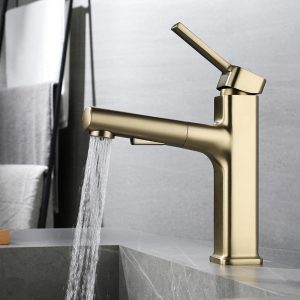 Elevated Pull-Out Bathroom Basin Faucet - Premium Hot & Cold Mixer for Countertop Sinks