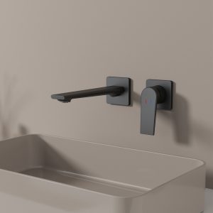 Wall-Mounted Concealed Basin Faucet - Dual-Handle Hot & Cold Mixer