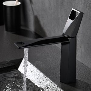 Nordic Light Luxury Full Brass Single-Hole Basin Faucet in Gold & Gunmetal