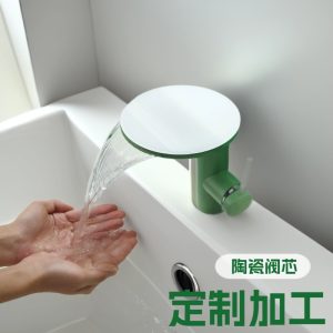 Waterfall Swivel Basin Faucet with Integrated Shelf - Elegant Bathroom Storage Solution