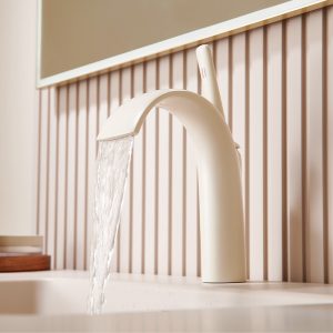 White Luxury Waterfall Basin Faucet - All-Copper Hot & Cold Mixer for Modern Bathrooms